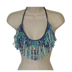 Bikini top with fringe